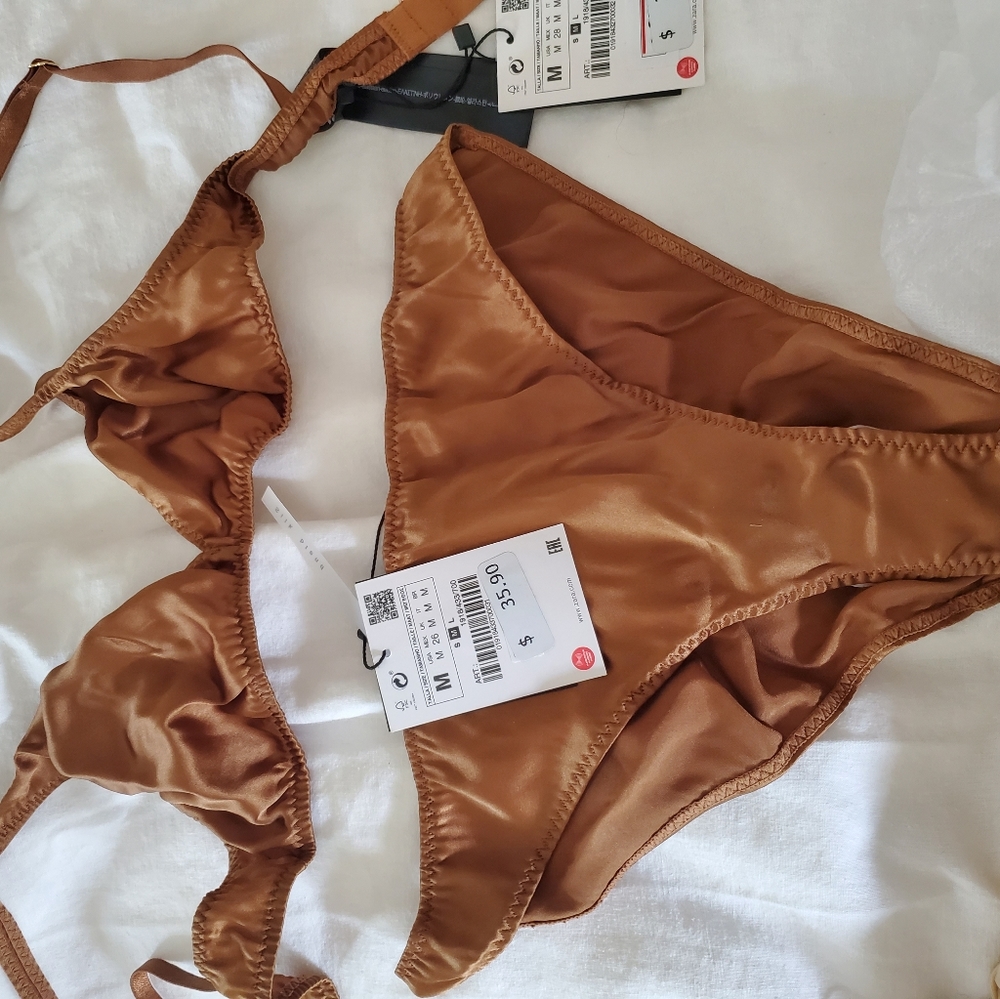 Zara silk bra and panties